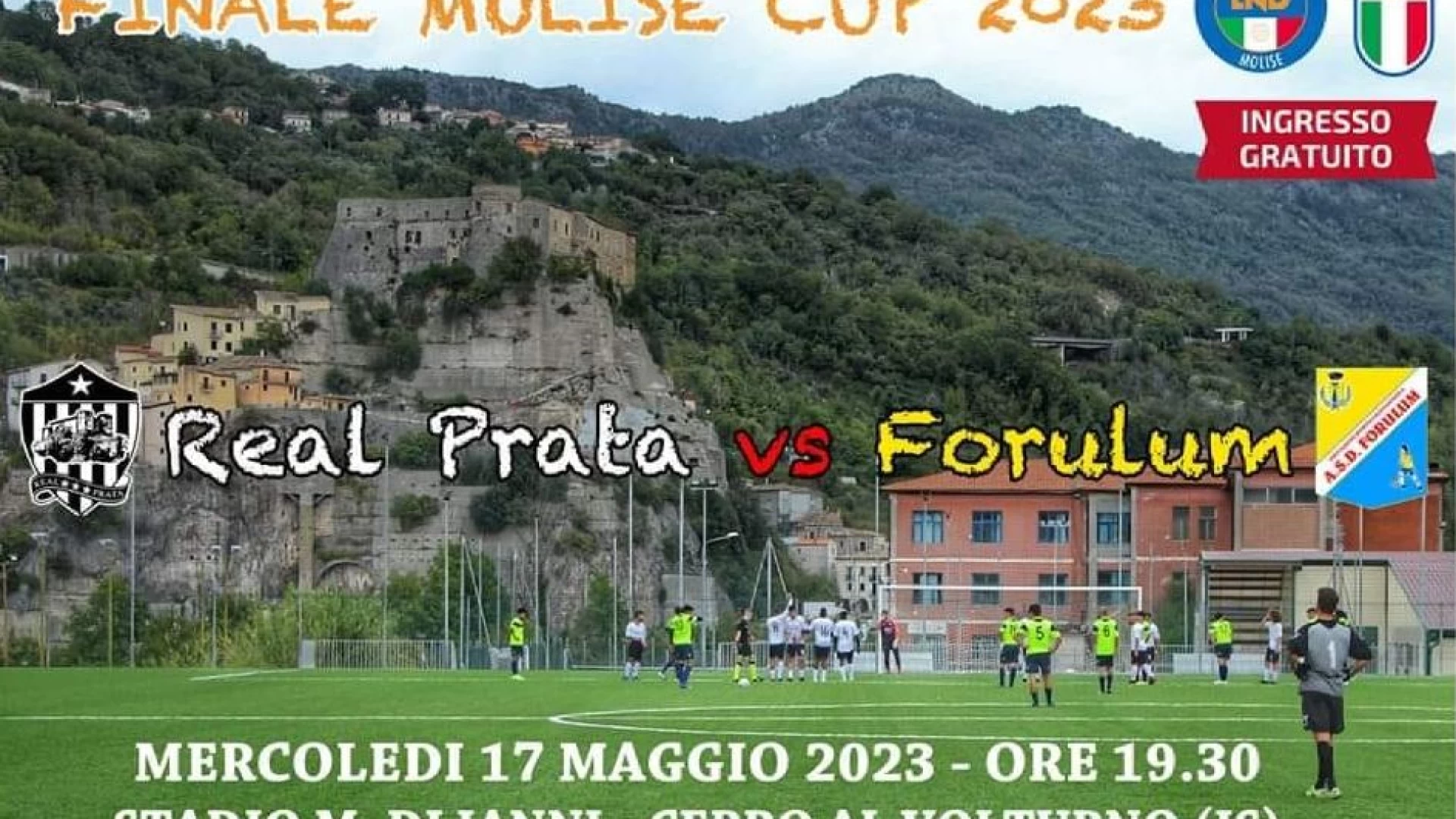 Molise Cup prima categoria, domani sera la finalissima tra Real Prata e Forulum. La gara si disputerà al “Mario Di Ianni” di Cerro al Volturno.